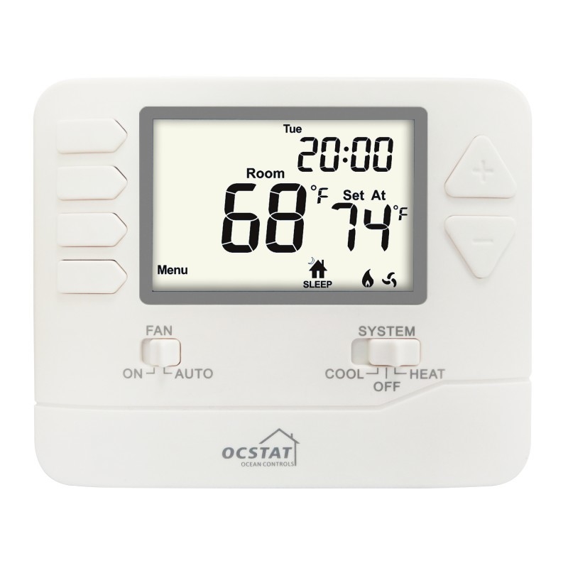 Battery Power 24V AIr conditioning Room Thermostat , Digital  Programmable Thermostat For Home