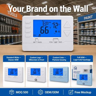 Riseem 2 Heat 2 Cool 24V Programmable Electronic Room Thermostat Temperature Control