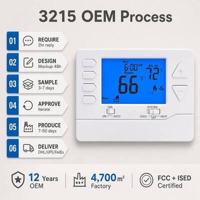 Riseem 2 Heat 2 Cool 24V Programmable Electronic Room Thermostat Temperature Control