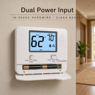 STN731 OEM/ODM LCD 24V Wired Electronic Conventional or Heat Pump Non Programmable Hotel Thermostat for PTAC Unit