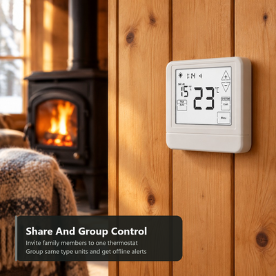 TUYA APP Smart Life Heat Pump Room Air Conditioning LCD Touch WIFI Home Smart Thermostat with Alexa Voice Control