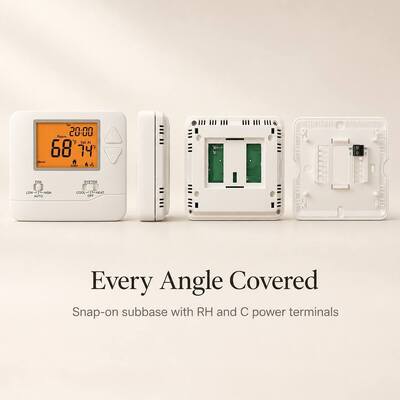White Programmable Wireless 915MHZ Air Conditioning 1 Heat 1 Cool RF PTAC Thermostat With LCD Display