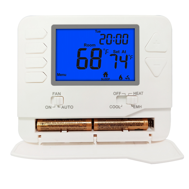 Heagstat User-Friendly Heat Pump 2 Heat 1 Cool Thermostat for OFF System Operation Mode in White without Remote Control