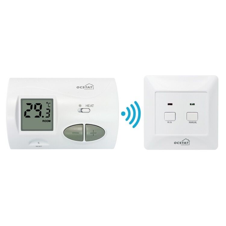 Conventional Or Boilers Non-programmable RF Heating Thermostat Featuring LCD Display Ideal for and Consistent Temperature Control in HVAC Applications