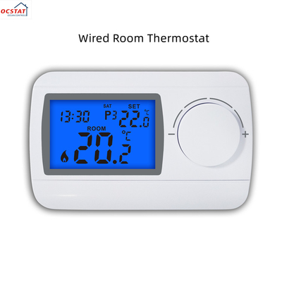 Riseem Calore elettrico cablato Termostato di caldaia programmabile 230V ABS per caldaia a gas
