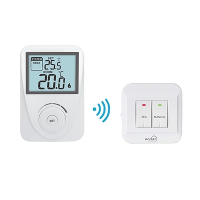 Riseem Bianco / blu retroilluminazione Intelligente Non programmabile RF riscaldamento e raffreddamento termostato