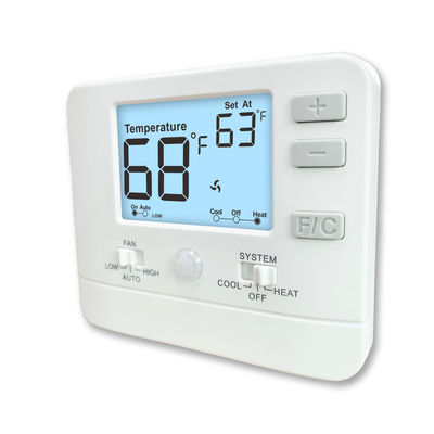 44°F 90°F 7°C 32°C Temperature Control Ranges Electronic PTAC Room Thermostat With Energy-Saving Mode ((Infrared Human Sensor) Temperature control ranges Electronic PTAC Room Thermostat With Energy-Saving Mode (Termostato in camera PTAC con modalità di risparmio energetico)