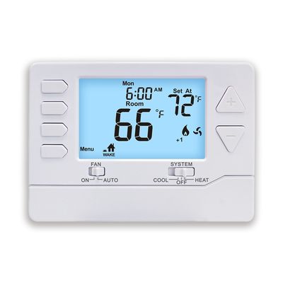 RH Terminal Designations Electronic Room 7 Day HVAC Thermostat with 138mm W*98mm H*29mm D Physical Dimensions