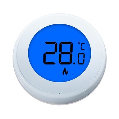Termostato per caldaia a tensione commutabile 24 V AC DC, locale caldaia 230V con sensore NTC e retroilluminazione arancione, blu e verde per il monitoraggio della temperatura
