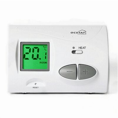Termostato semplice cablato non programmabile OEM ODM 230V che offre un intervallo di temperatura regolabile da 10°C a 30°C con incrementi di 0,5°C e modalità riscaldamento per sistemi HVAC
