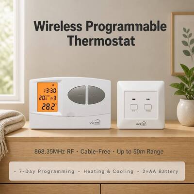 MODALITÀ DI FUNZIONAMENTO DEL SISTEMA OFF Caldaia Wireless Termostato Programmabile RF 130 X 80 X 35 Mm Dimensioni Compatte Ideale per Soluzioni di Controllo HVAC Commerciali