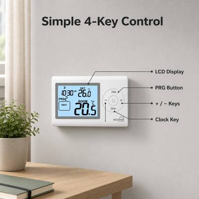 Controller di temperatura Riseem Riscaldamento 7 giorni Termostato programmabile con interruttore di riscaldamento e raffreddamento