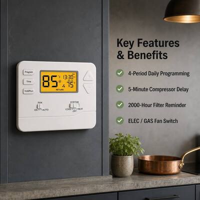 Riseem Smart e conveniente termostato digitale elettronico per la temperatura 32°F 99°F STN605