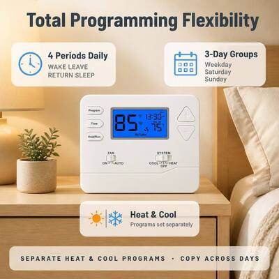 Riseem 2.08 Sq.in. Display Dimensione programmabile aria condizionata della stanza termostato per le esigenze del cliente