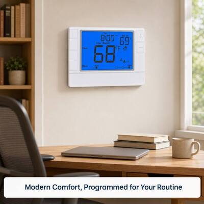 Termostato intelligente con display LCD blu Coiiwsei per interni in hotel e case