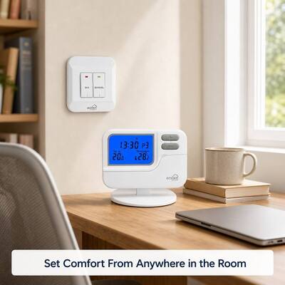 Riseem Bianco ABS 868Mhz RF Camera Wireless Termostato programmabile Digitale Riscaldamento e raffreddamento OEM
