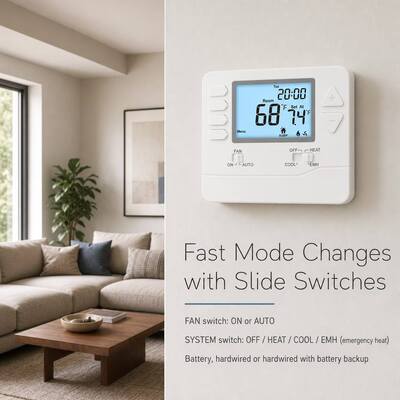 Riseem Programmabile settimanale con precisione di 0,5°C Sistema HVAC Pompa di calore Termostato 24V