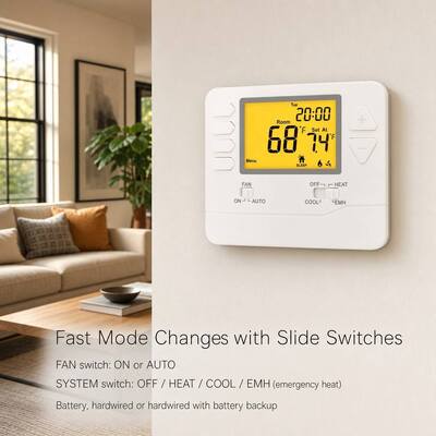 Heagstat 24V 2 calore 1 raffreddore termostato regolabile programmabile per la pompa di calore