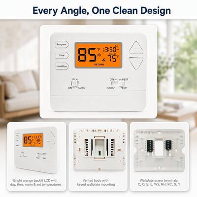 Termostato per pompa di calore Miuputake potente, termostato regolabile, 5-10A Amp, 24v o alimentazione a batterie