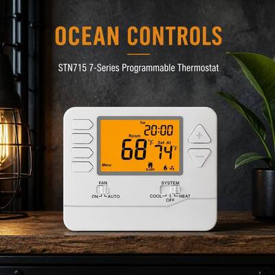 Termostato per climatizzatore digitale LCD 24V con 2 riscaldamenti e 2 raffreddamenti regolabili per il controllo della temperatura domestica