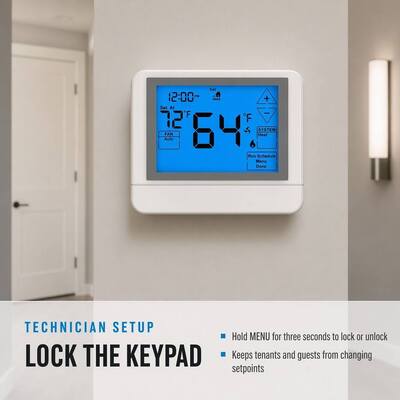 24V o batterie LCD convenzionale cablato programmabile 1H 1C termostato digitale per riscaldamento e raffreddamento domestico per sistemi HVAC commerciali