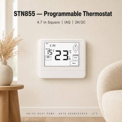 STN855 24V LCD touch screen 7 giorni pompa di calore programmabile 2 calore freddo termostato EM calore