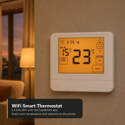 Termostato Programmabile 7 Giorni da 24V Control APP TUYA Smart Life Elettronico per Ambienti con Dimensioni Fisiche 120mm L 98mm A 27mm P Progettato per il Controllo della Temperatura