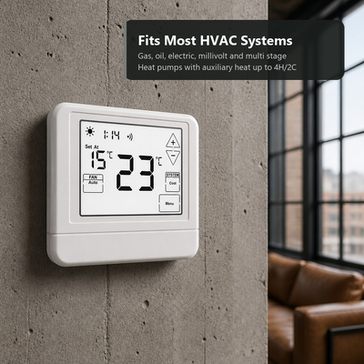 Termostato intelligente per pompa di calore per condizionamento d'aria per interni TUYA APP Smart Life LCD Touch WIFI con controllo vocale Alexa