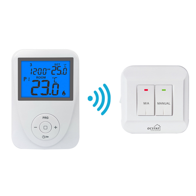Riseem RF Digital Display Termostato di riscaldamento senza fili Materiale ABS in bianco