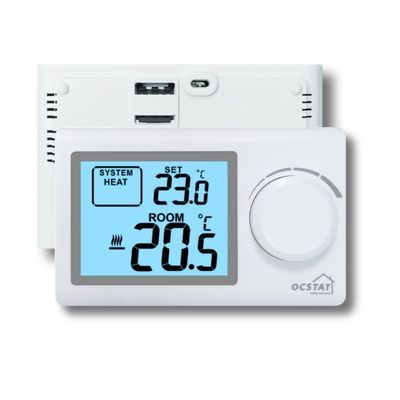Grande termostato elettronico LCD a pile per colore di bianco del riscaldamento di pavimento