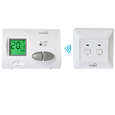 Riseem 868Mhz Bianco Buttone elettronico grande termostato domestico digitale per riscaldamento a pavimento