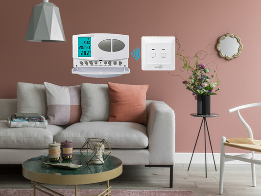Riseem Indoor HVAC System Bianco colore RF Termostato programmabile con sistemi di riscaldamento