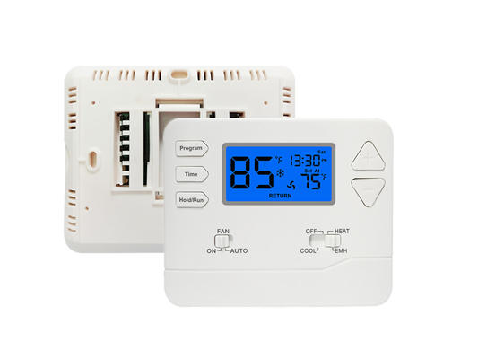 FCC 2 calore / 1 freddo ABS programmabile pompa di calore digitale di stanza Riseem termostato HVAC