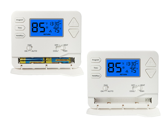 Termostato per pompa di calore con ampio display LCD digitale, non programmabile, per sistemi elettrici o a gas multistadio