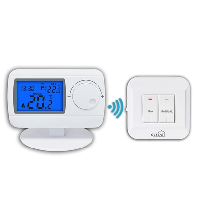 Riseem 230V Bianco ABS Digitale RF Programmabile Camera Termostato Wireless Per Caldaie A Gas
